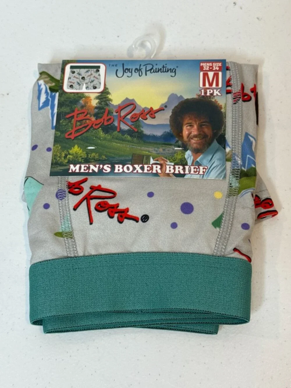 Bob Ross Joy of Painting Men’s Boxer Brief Size M 32-34 New